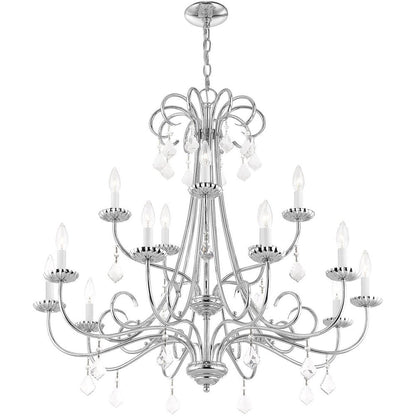 Silver Multi Light Metal Dimmable Chandelier With Shades HomeRoots