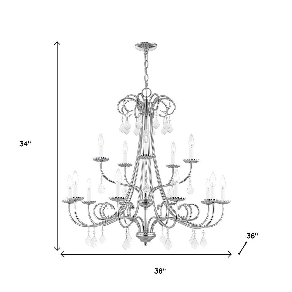 Silver Multi Light Metal Dimmable Chandelier With Shades HomeRoots