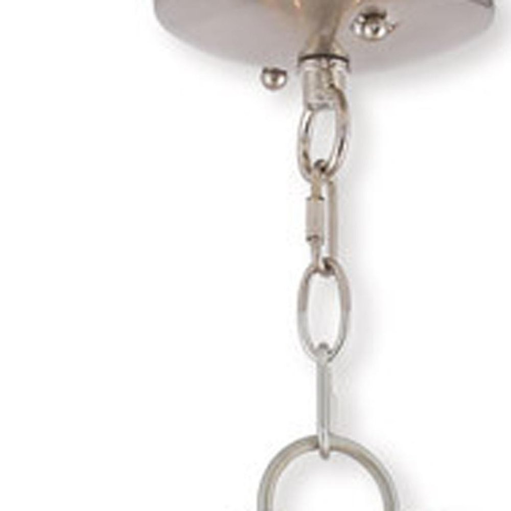 Nickel Multi Light Metal Dimmable Chandelier With Shades HomeRoots