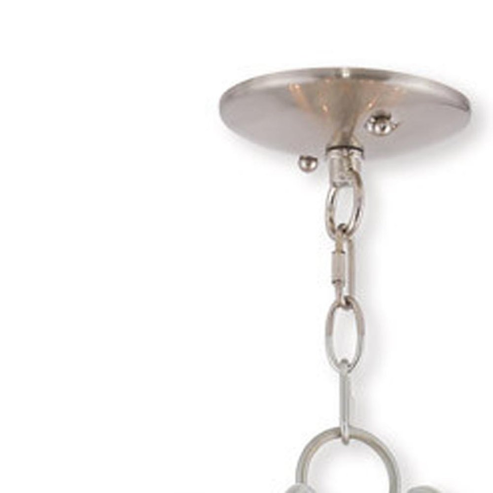 Nickel Multi Light Metal Dimmable Chandelier With Shades HomeRoots