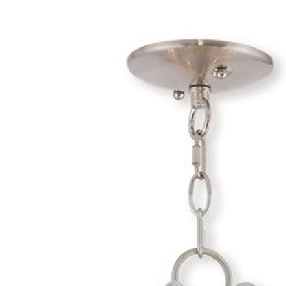 Nickel Multi Light Metal Dimmable Chandelier With Shades HomeRoots