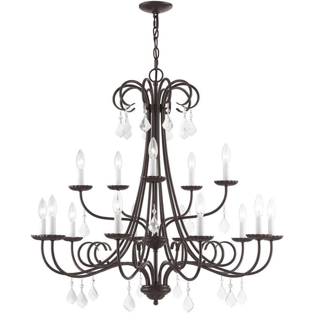 Bronze Multi Light Metal Dimmable Chandelier With Shades HomeRoots