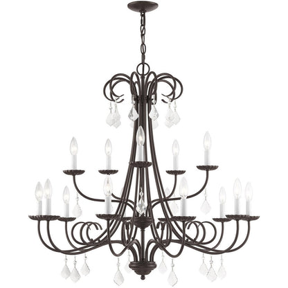 Bronze Multi Light Metal Dimmable Chandelier With Shades HomeRoots