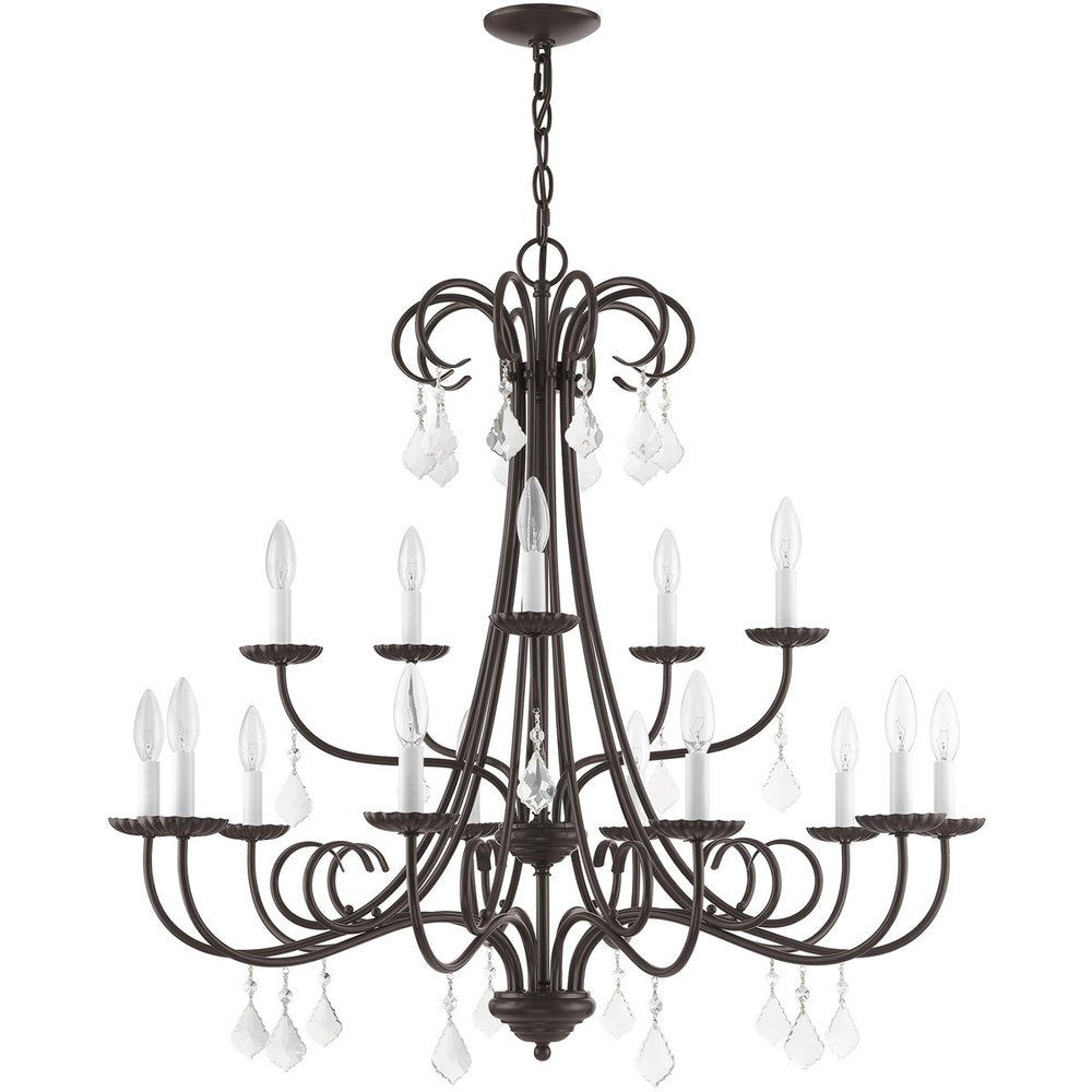Bronze Multi Light Metal Dimmable Chandelier With Shades HomeRoots