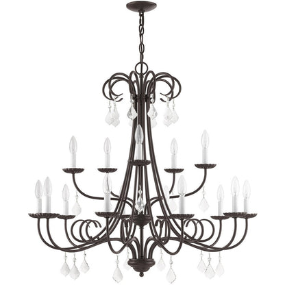 Bronze Multi Light Metal Dimmable Chandelier With Shades HomeRoots
