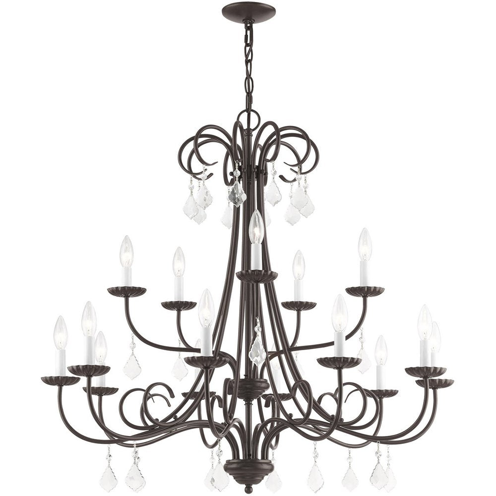 Bronze Multi Light Metal Dimmable Chandelier With Shades HomeRoots