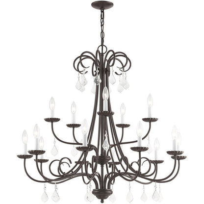 Bronze Multi Light Metal Dimmable Chandelier With Shades HomeRoots