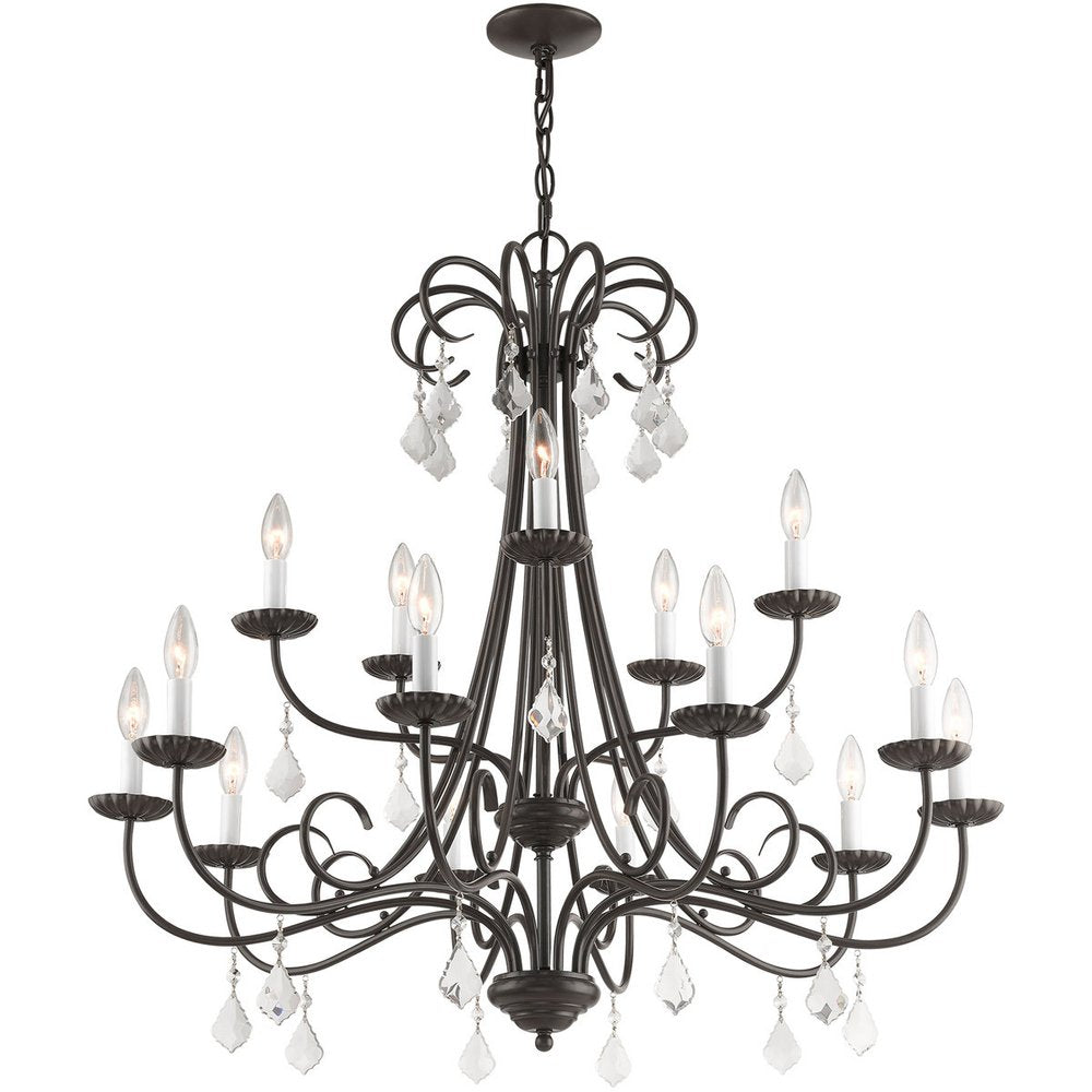 Bronze Multi Light Metal Dimmable Chandelier With Shades HomeRoots