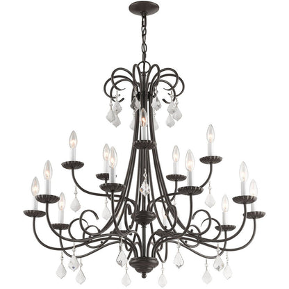 Bronze Multi Light Metal Dimmable Chandelier With Shades HomeRoots