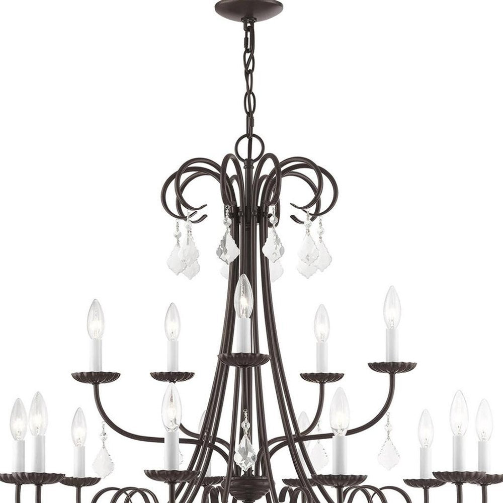 Bronze Multi Light Metal Dimmable Chandelier With Shades HomeRoots
