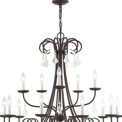 Bronze Multi Light Metal Dimmable Chandelier With Shades HomeRoots