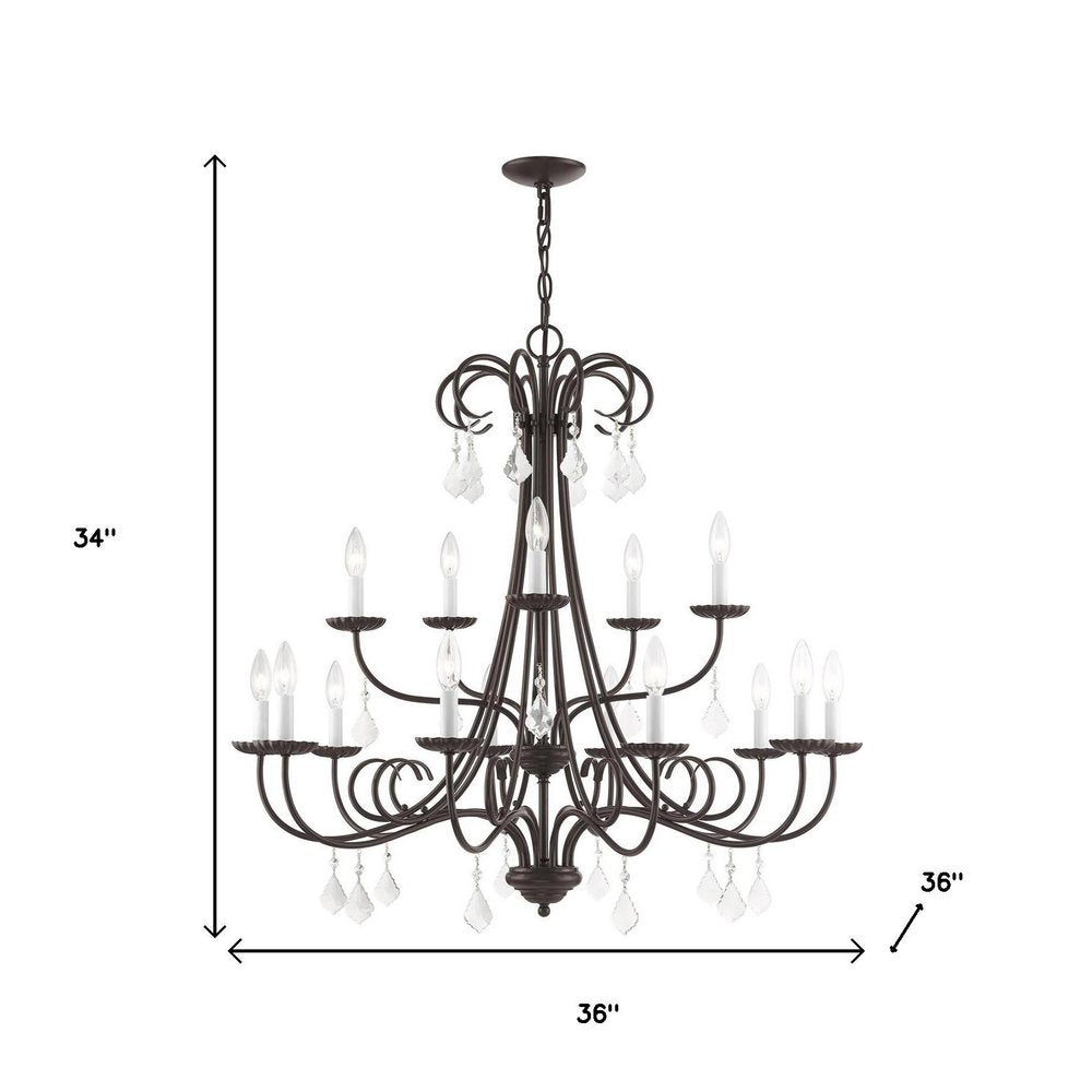 Bronze Multi Light Metal Dimmable Chandelier With Shades HomeRoots