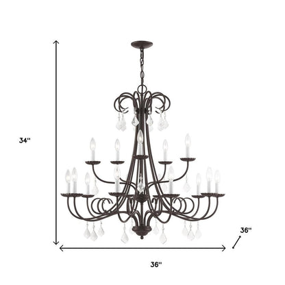 Bronze Multi Light Metal Dimmable Chandelier With Shades HomeRoots