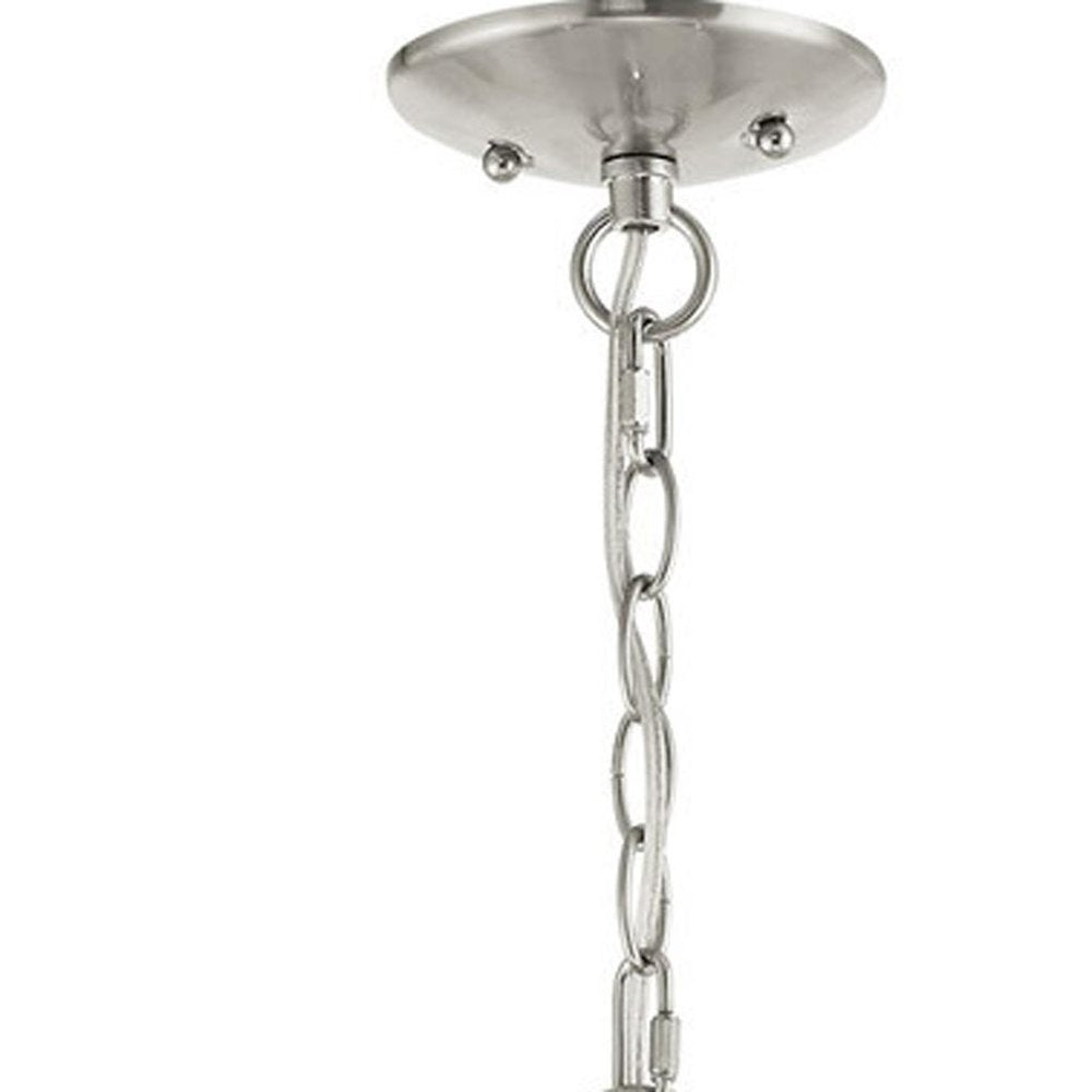 Nickel Three Light Metal Dimmable Chandelier With Shades HomeRoots
