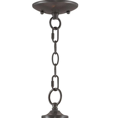 Bronze Three Light Metal Dimmable Chandelier With Shades HomeRoots