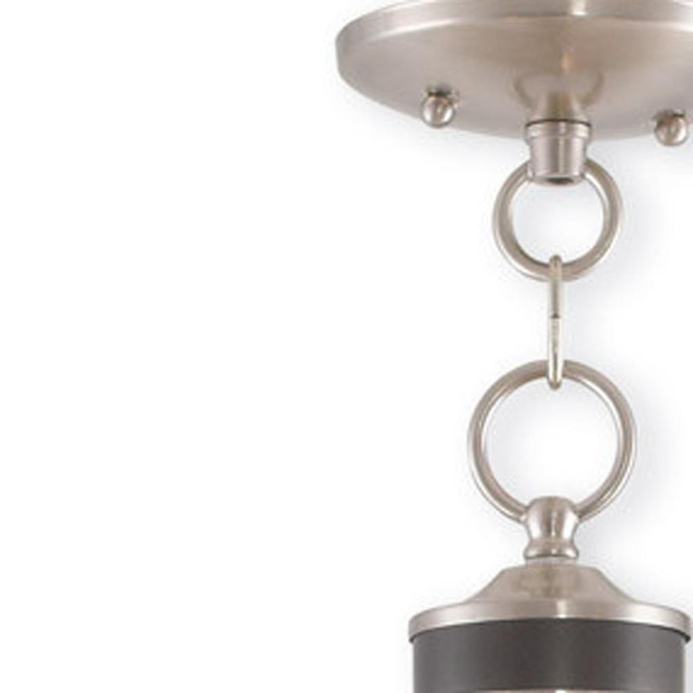 Nickel Five Light Metal Dimmable Chandelier With Shades HomeRoots