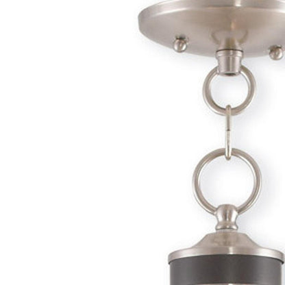 Nickel Five Light Metal Dimmable Chandelier With Shades HomeRoots