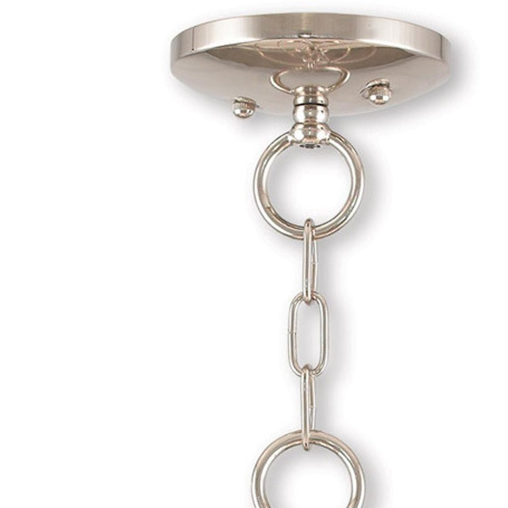 Nickel Three Light Metal Dimmable Chandelier With Shades HomeRoots