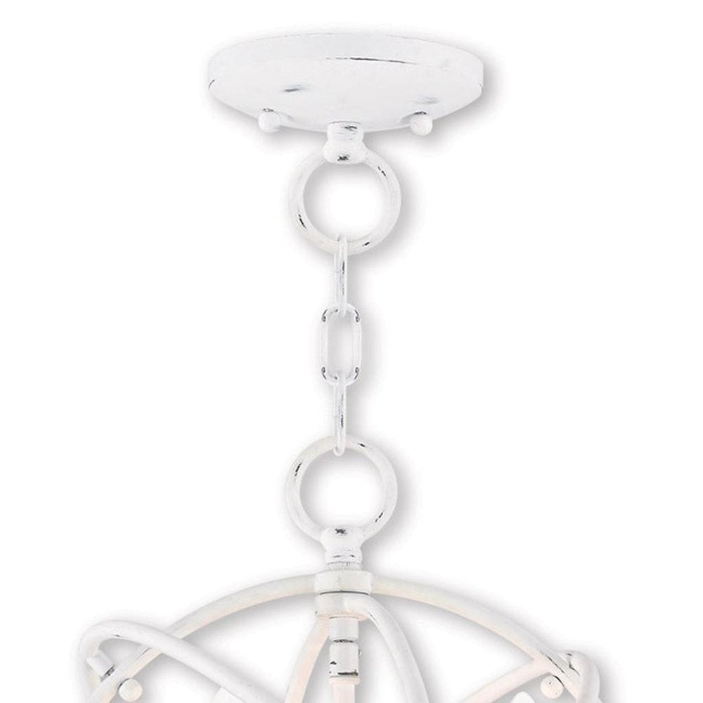 White Three Light Metal Dimmable Chandelier With Shades HomeRoots