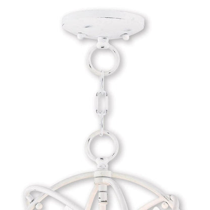 White Three Light Metal Dimmable Chandelier With Shades HomeRoots