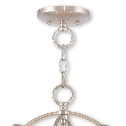 Nickel Three Light Metal Dimmable Chandelier With Shades HomeRoots