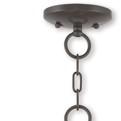 Bronze Three Light Metal Dimmable Chandelier With Shades HomeRoots