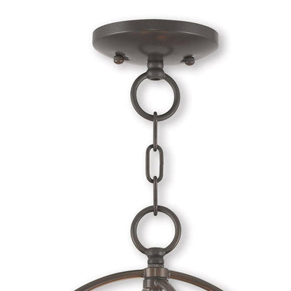 Bronze Three Light Metal Dimmable Chandelier With Shades HomeRoots