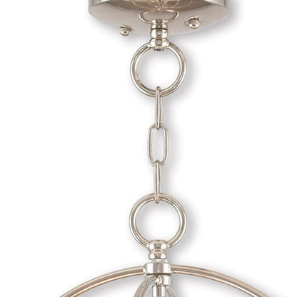 Nickel Three Light Metal Dimmable Chandelier With Shades HomeRoots