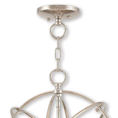Nickel Three Light Metal Dimmable Chandelier With Shades HomeRoots
