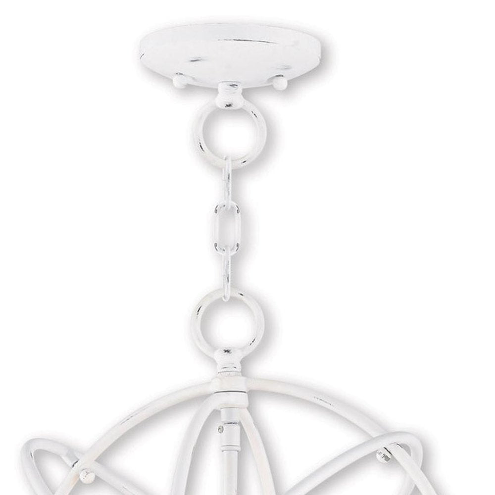 White Three Light Metal Dimmable Chandelier With Shades HomeRoots