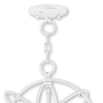 White Three Light Metal Dimmable Chandelier With Shades HomeRoots