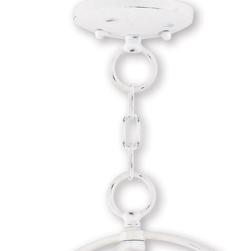 White Three Light Metal Dimmable Chandelier With Shades HomeRoots