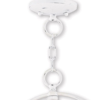 White Three Light Metal Dimmable Chandelier With Shades HomeRoots
