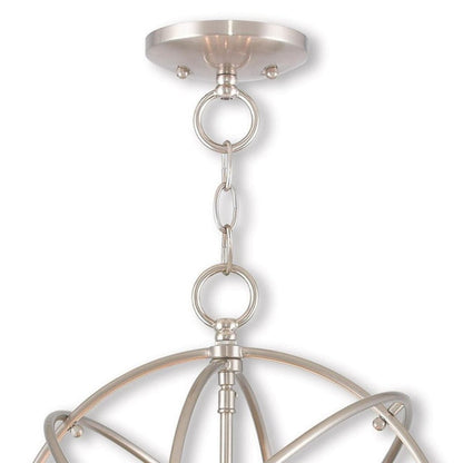 Nickel Three Light Metal Dimmable Chandelier With Shades HomeRoots