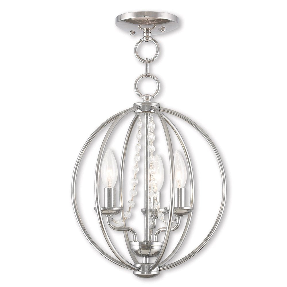 Silver Three Light Metal Dimmable Chandelier With Shades HomeRoots