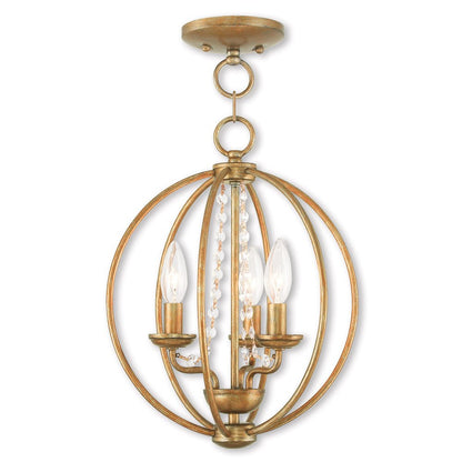 Gold Three Light Metal Dimmable Chandelier With Shades HomeRoots