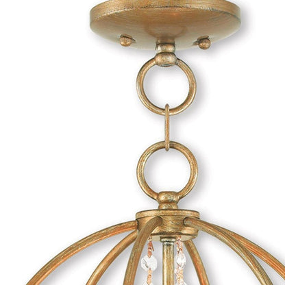Gold Three Light Metal Dimmable Chandelier With Shades HomeRoots