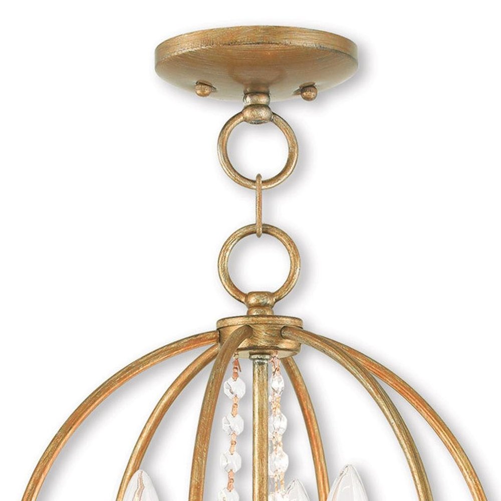 Gold Three Light Metal Dimmable Chandelier With Shades HomeRoots