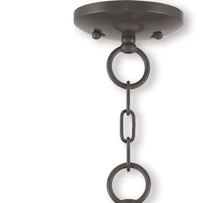 Bronze Three Light Metal Dimmable Chandelier With Shades HomeRoots