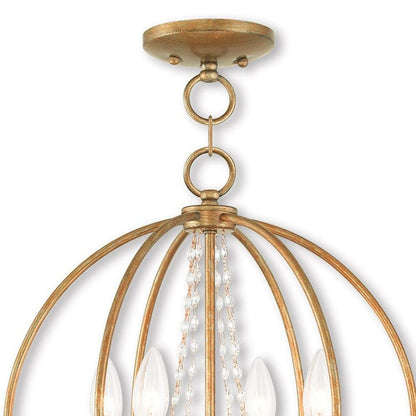 Gold Four Light Metal Dimmable Chandelier With Shades HomeRoots