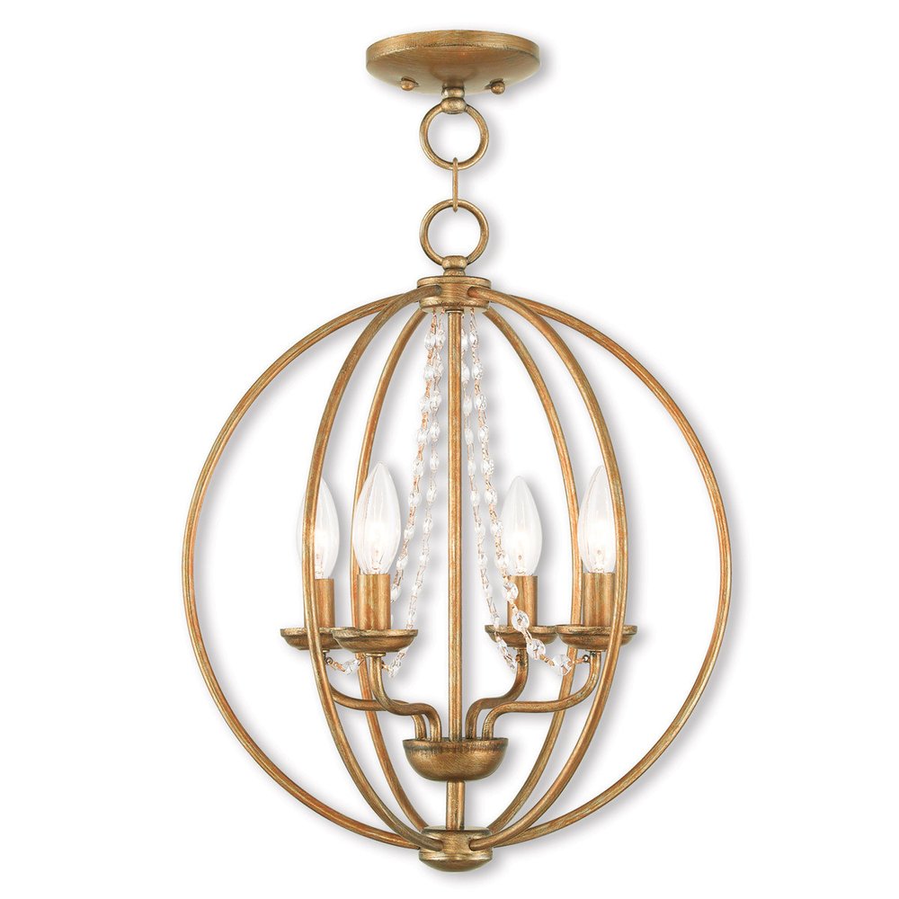 Gold Four Light Metal Dimmable Chandelier With Shades HomeRoots