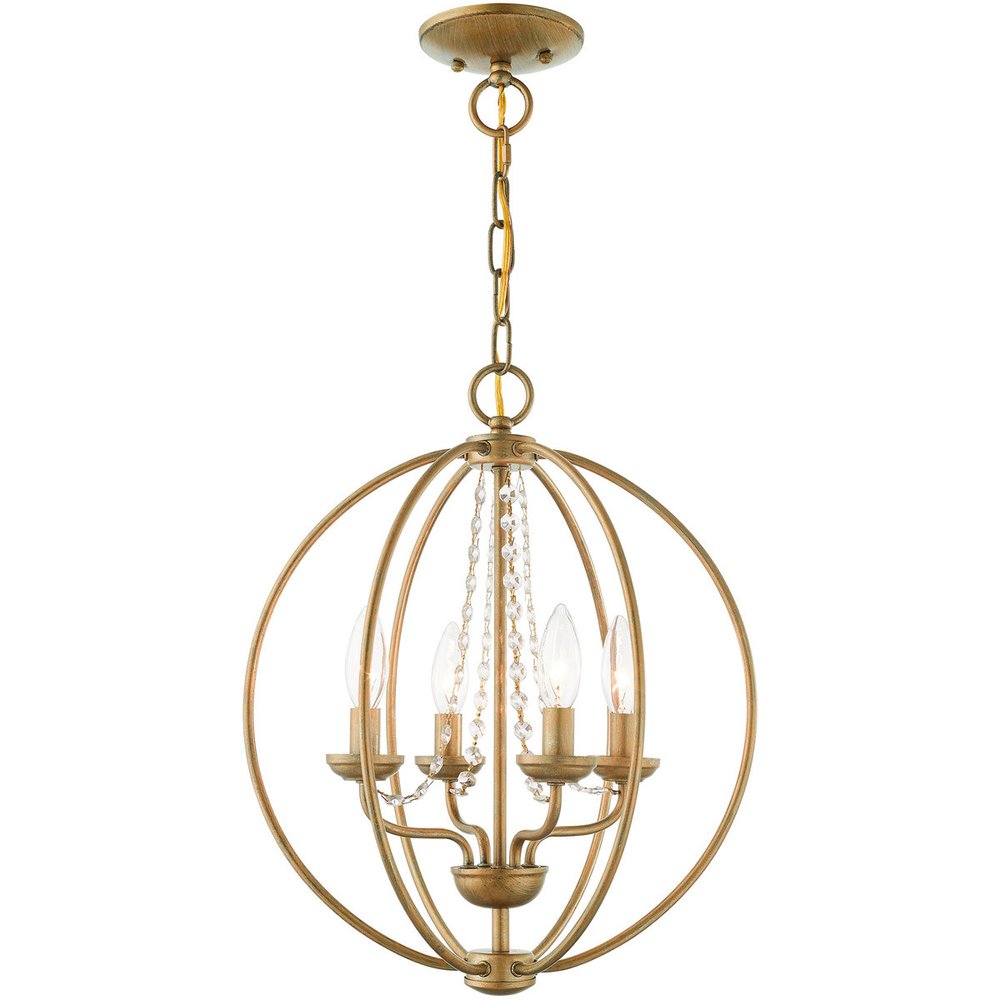 Gold Four Light Metal Dimmable Chandelier With Shades HomeRoots