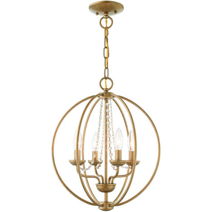 Gold Four Light Metal Dimmable Chandelier With Shades HomeRoots