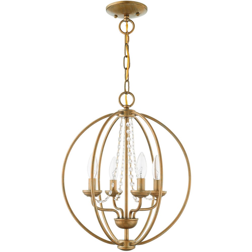 Gold Four Light Metal Dimmable Chandelier With Shades HomeRoots