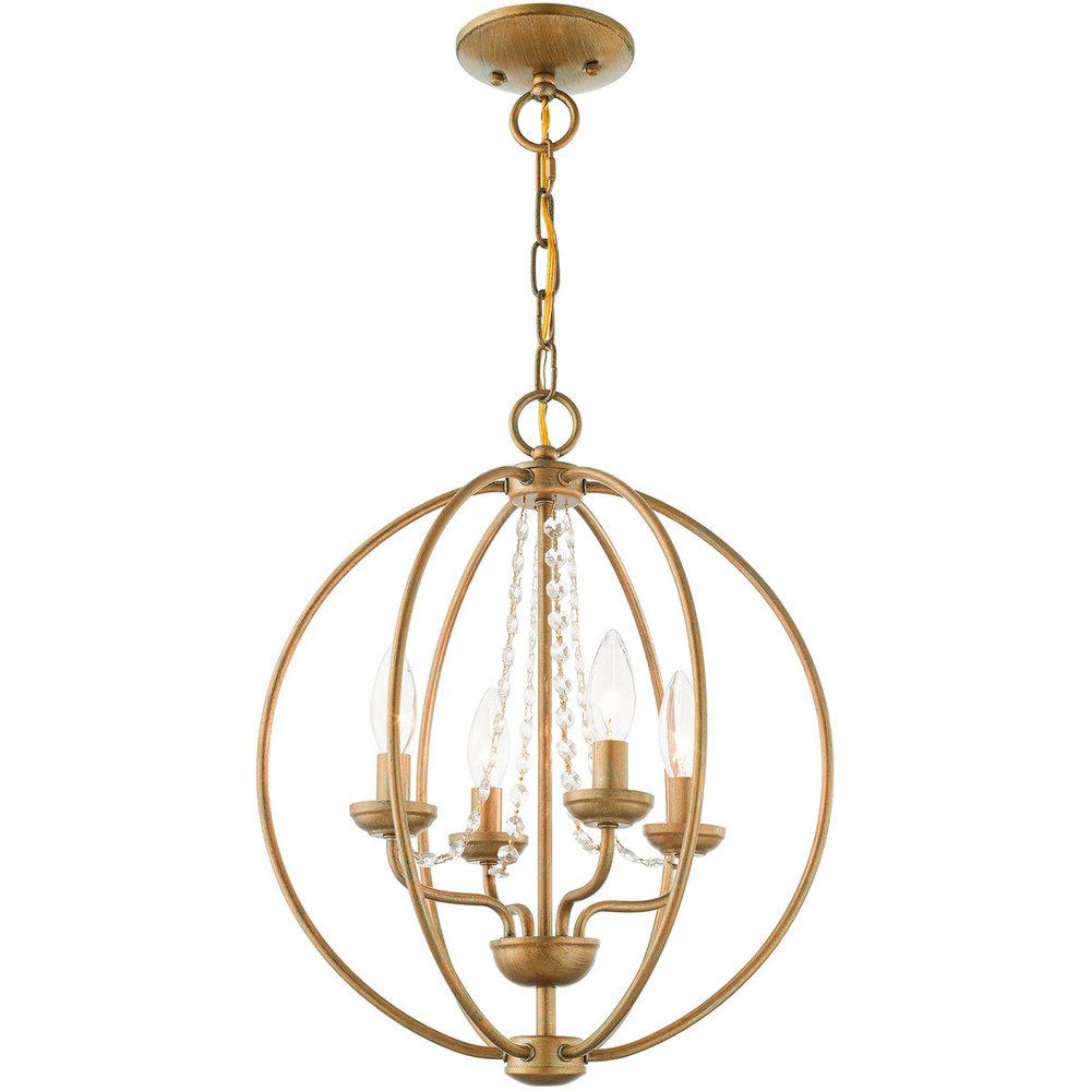 Gold Four Light Metal Dimmable Chandelier With Shades HomeRoots
