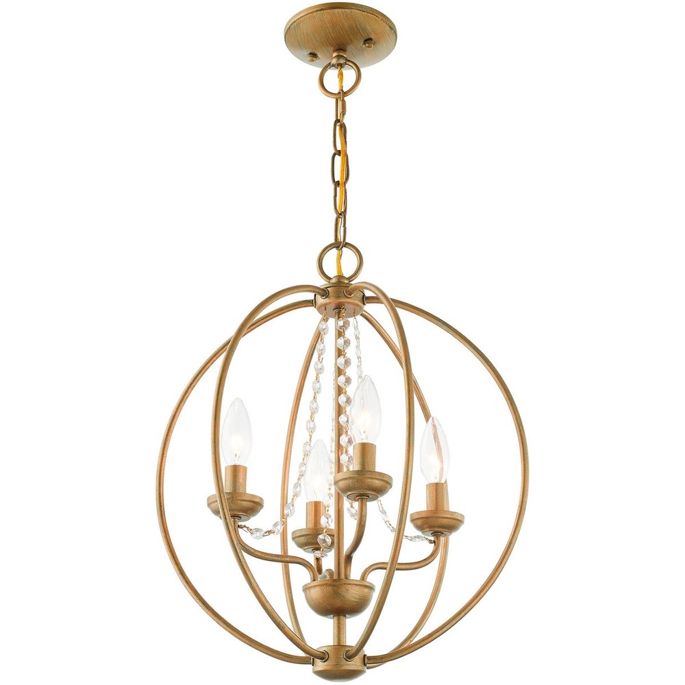 Gold Four Light Metal Dimmable Chandelier With Shades HomeRoots