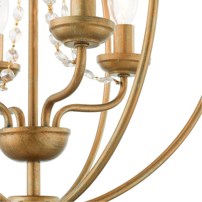 Gold Four Light Metal Dimmable Chandelier With Shades HomeRoots