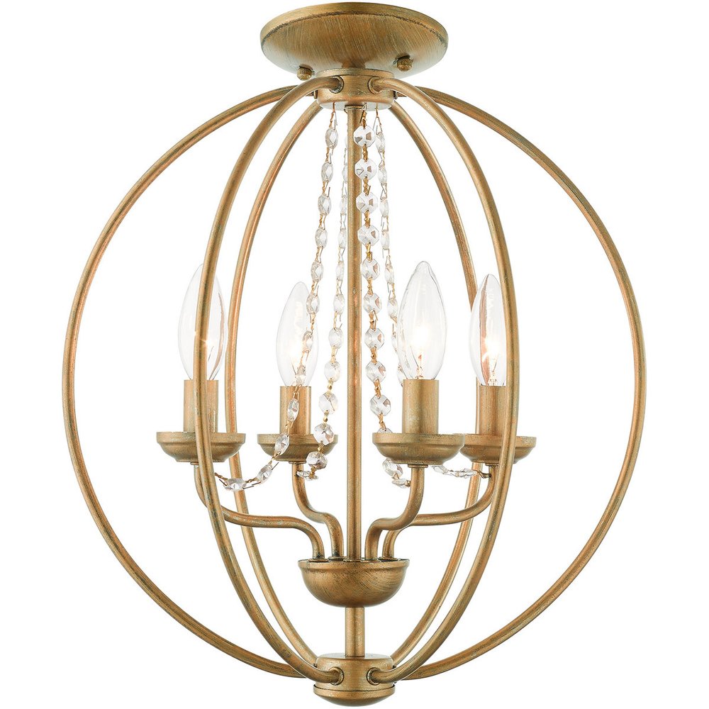 Gold Four Light Metal Dimmable Chandelier With Shades HomeRoots