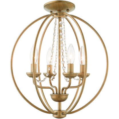 Gold Four Light Metal Dimmable Chandelier With Shades HomeRoots