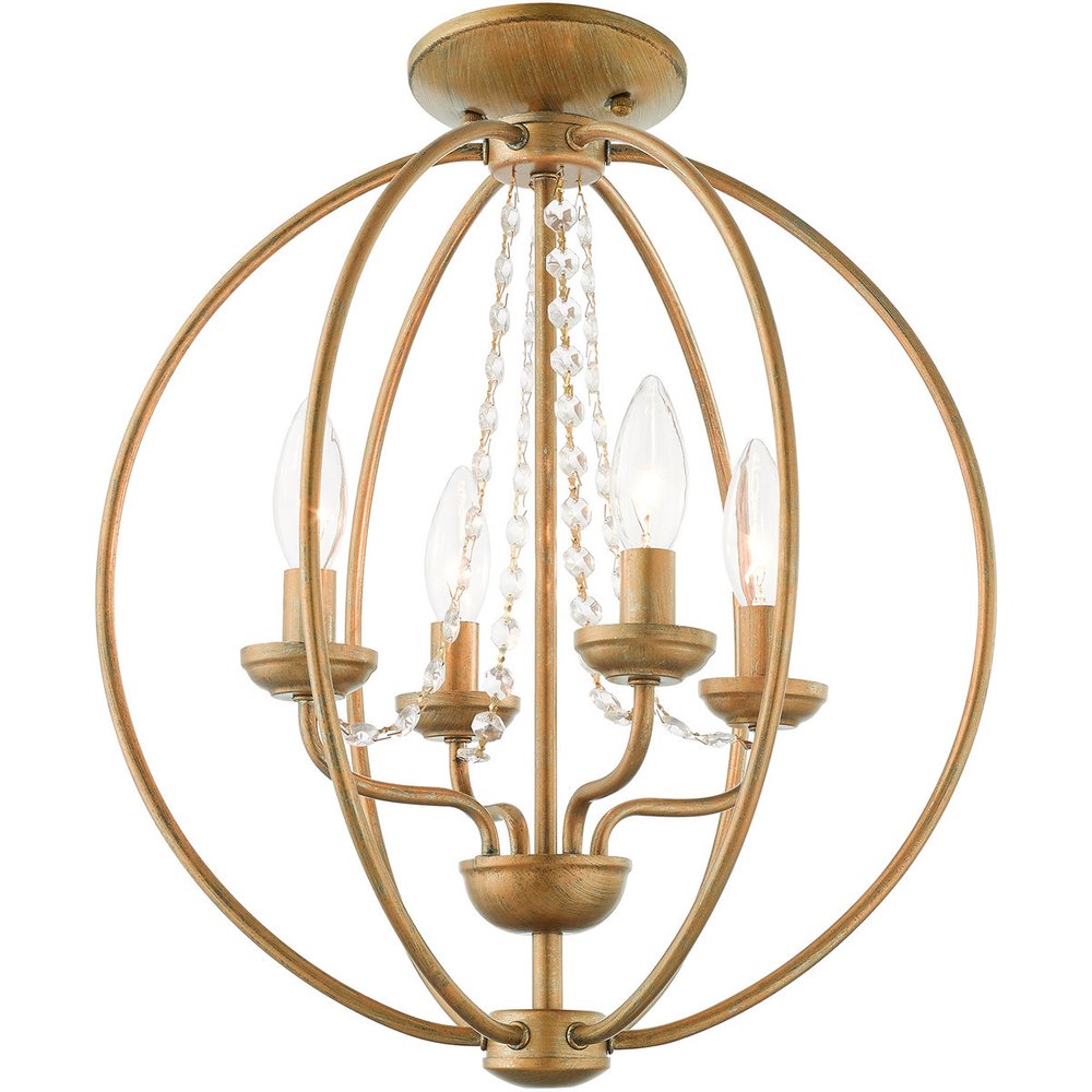Gold Four Light Metal Dimmable Chandelier With Shades HomeRoots